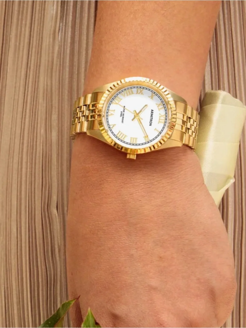 Armitron Gold and White womens Dress Bracelet Watch